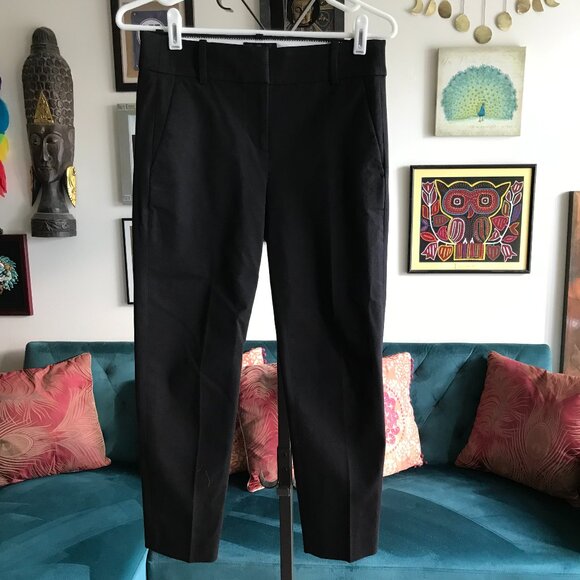 J CREW size 2 Petite Black Cameron Slim Crop Pant in Four-Season Stretch - Picture 1 of 4